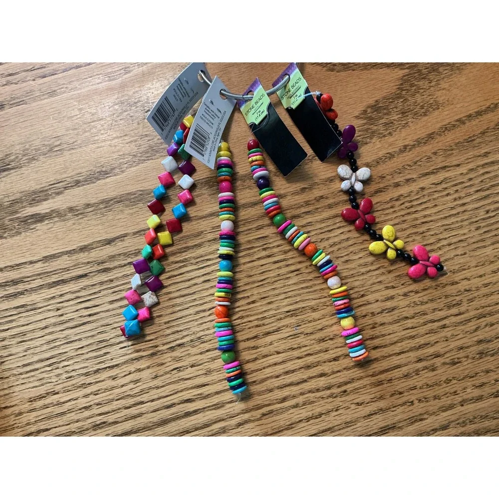 Advantus Corp Stone Beads Lot Multi Color Butterfly Spike Disk Jewelry Making